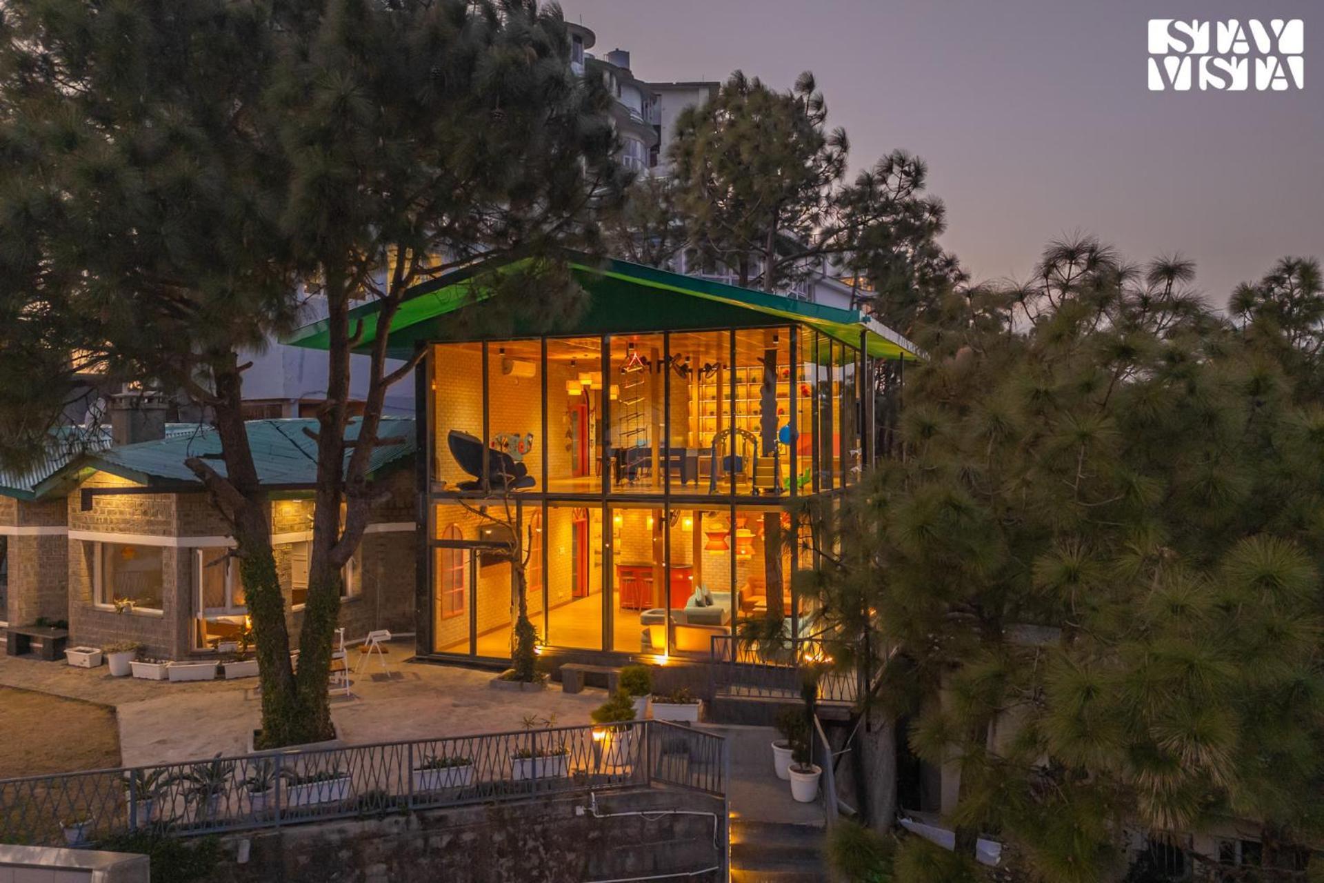 Stayvista At Serene With Outdoor Bonfire Barog エクステリア 写真