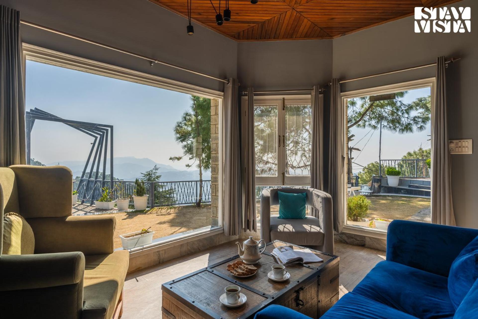 Stayvista At Serene With Outdoor Bonfire Barog エクステリア 写真